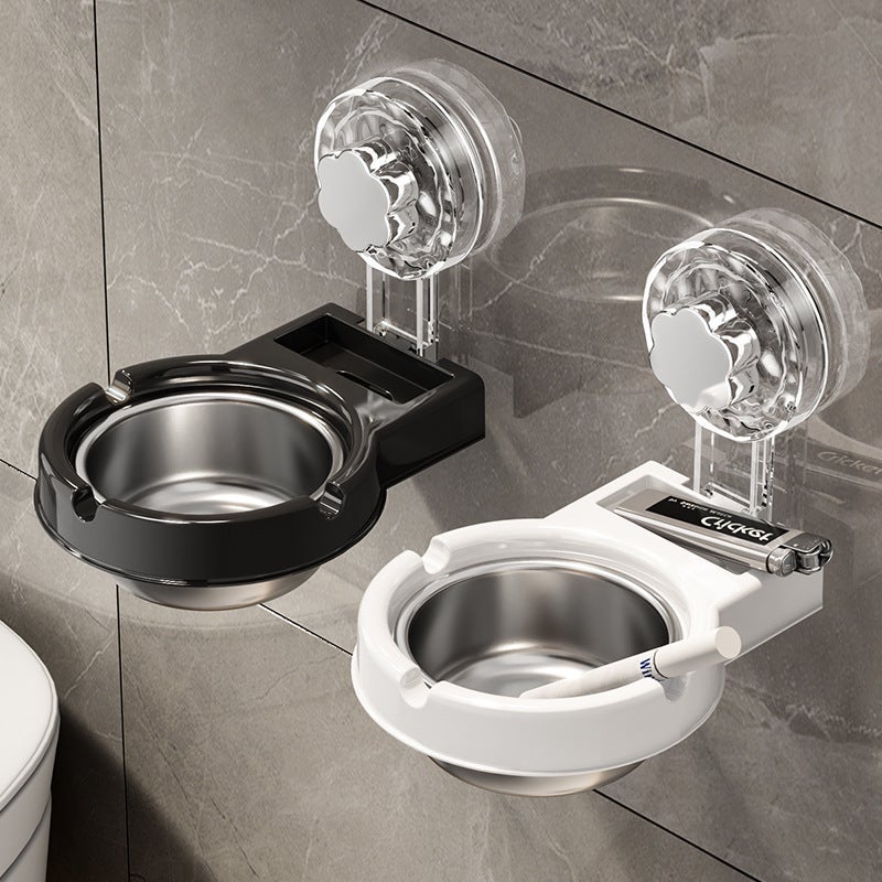 Creative Wall-Mounted Ashtray Household Toilet Bathroom Personalized Stainless Steel Ashtray Hole-Free Simple Ashtray - Image 3